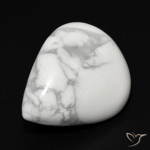 Howlite Bianco grigio naturale da 18.33 ct, Forma a pera, Opaco
