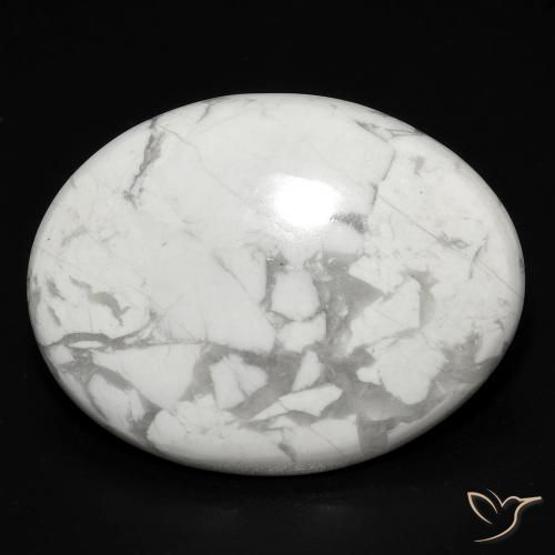 17.91ct Naturale Bianco grigio Howlite, Ovale, Opaco