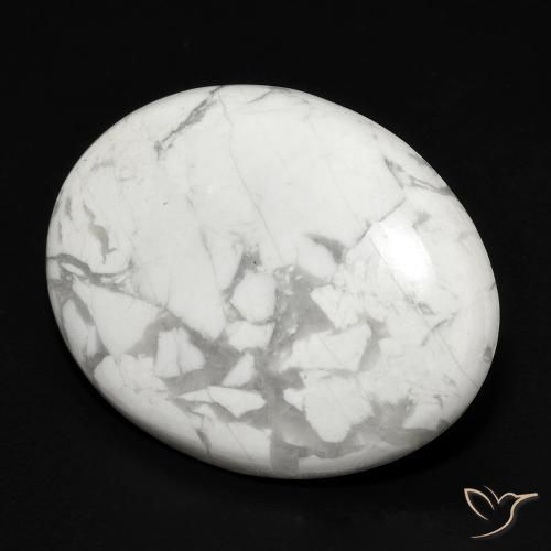 Howlite Bianco grigio naturale da 17.91 ct, Ovale, Opaco