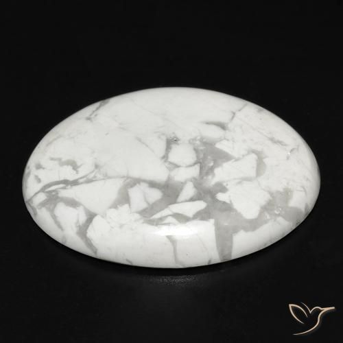 Howlite Bianco grigio naturale da 17.91 ct, Ovale, Opaco