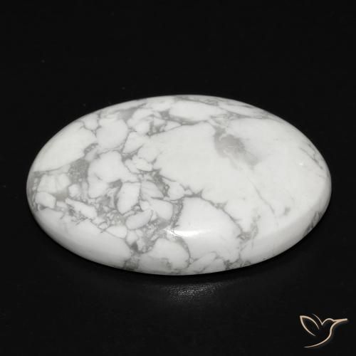 Howlite Bianco grigio naturale da 17.45 ct, Ovale, Opaco