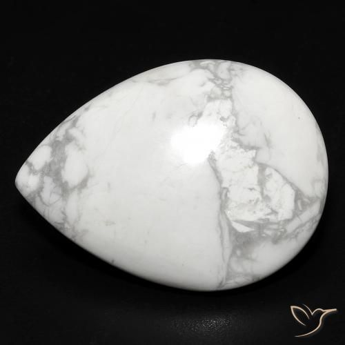 15.79ct Naturale Bianco grigio Howlite, Forma a pera, Opaco