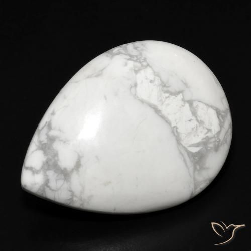 Howlite Bianco grigio naturale da 15.79 ct, Forma a pera, Opaco