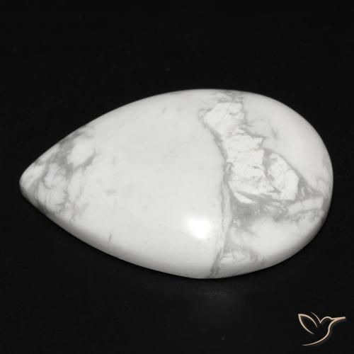 Howlite Bianco grigio naturale da 15.79 ct, Forma a pera, Opaco