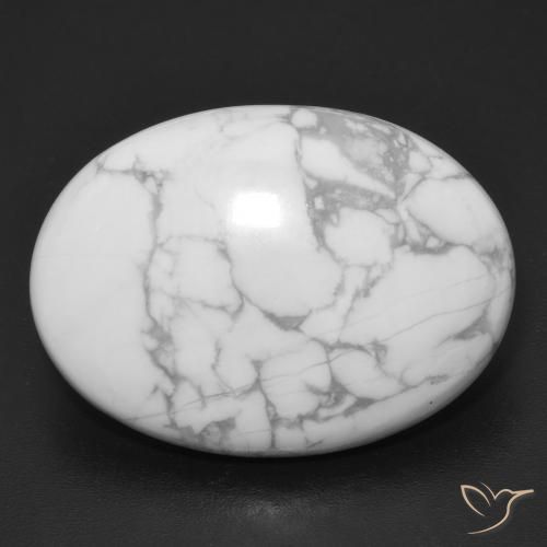 26.91ct Naturale Bianco grigio Howlite, Ovale, Opaco