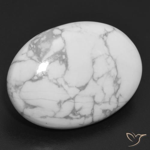 Howlite Bianco grigio naturale da 26.91 ct, Ovale, Opaco