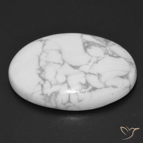 Howlite Bianco grigio naturale da 26.91 ct, Ovale, Opaco