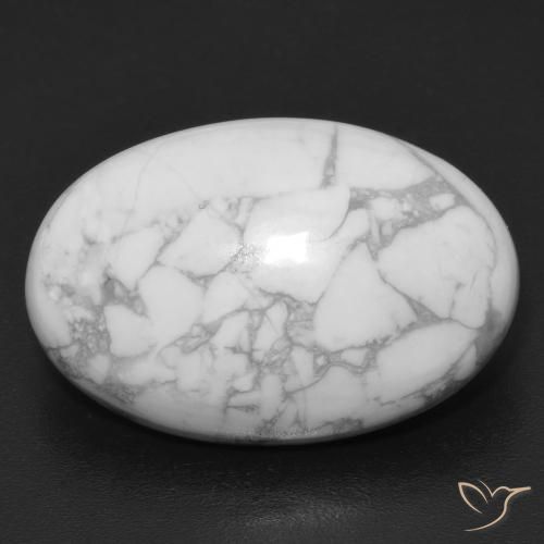 15.19ct Naturale Multicolore Bianco Howlite, Ovale, Opaco