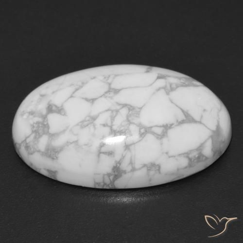 Howlite Multicolore Bianco naturale da 15.19 ct, Ovale, Opaco