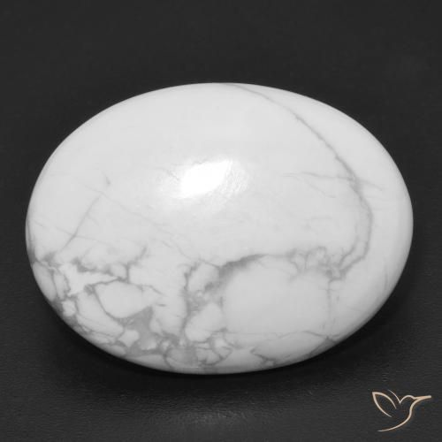 16.38ct Naturale Bianco grigio Howlite, Ovale, Opaco