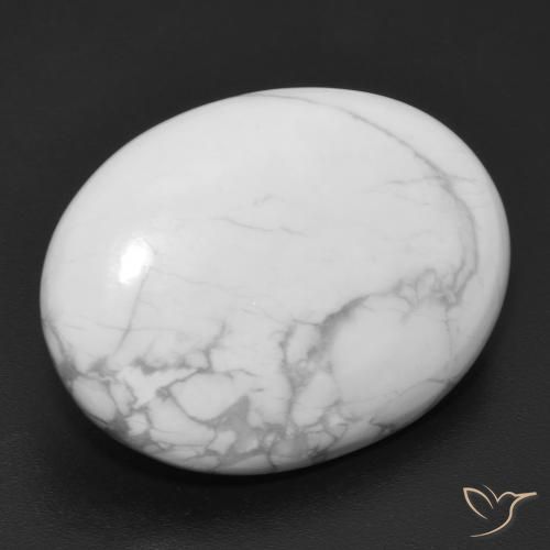 Howlite Bianco grigio naturale da 16.38 ct, Ovale, Opaco