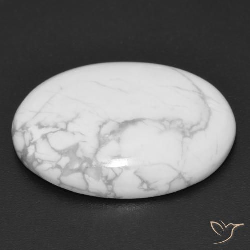 Howlite Bianco grigio naturale da 16.38 ct, Ovale, Opaco