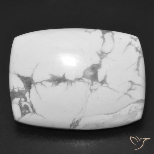 24.74ct Naturale Bianco grigio Howlite, Cuscino, Opaco