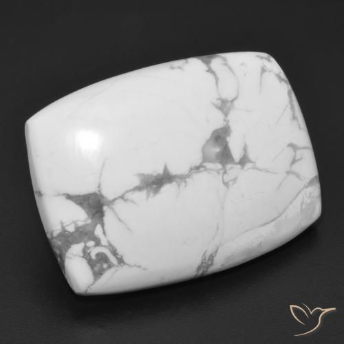 Howlite Bianco grigio naturale da 24.74 ct, Cuscino, Opaco
