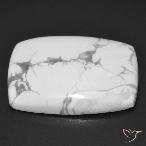 Howlite Bianco grigio naturale da 24.74 ct, Cuscino, Opaco