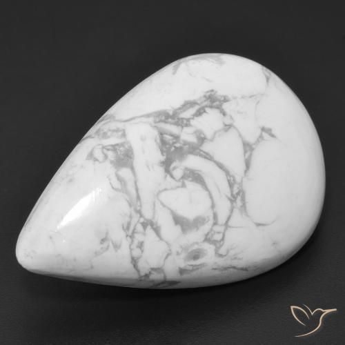Howlite Bianco grigio naturale da 20.70 ct, Forma a pera, Opaco
