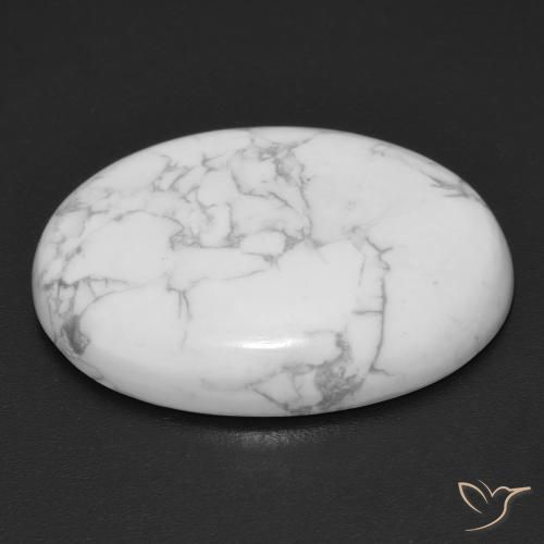 Howlite Bianco grigio naturale da 19.37 ct, Ovale, Opaco