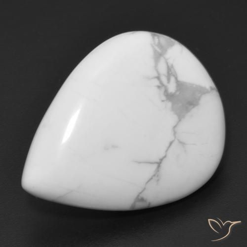 Howlite Bianco grigio naturale da 16.12 ct, Forma a pera, Opaco