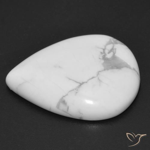 Howlite Bianco grigio naturale da 16.12 ct, Forma a pera, Opaco