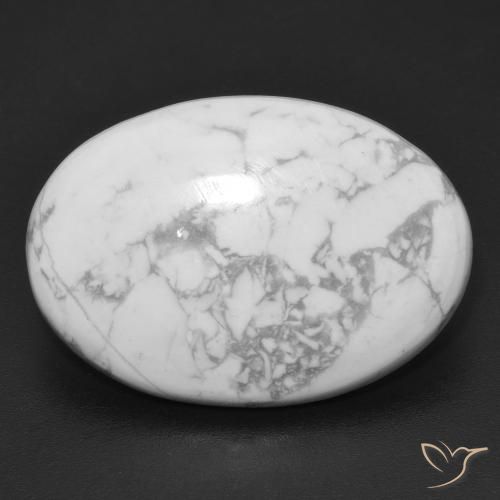 20.46ct Naturale Bianco grigio Howlite, Ovale, Opaco