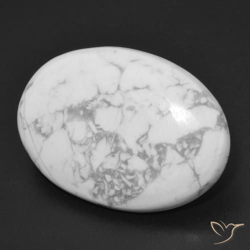 Howlite Bianco grigio naturale da 20.46 ct, Ovale, Opaco