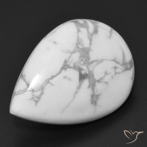 Howlite Bianco grigio naturale da 15.90 ct, Forma a pera, Opaco