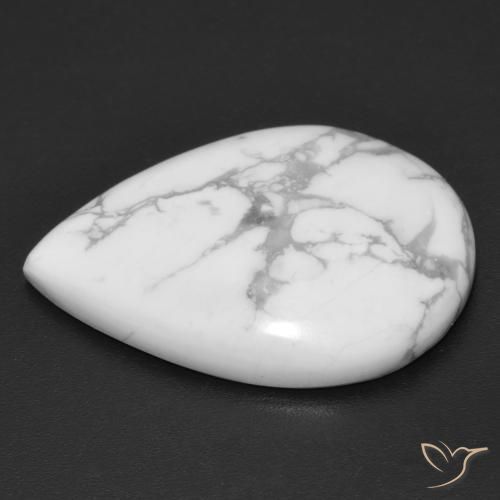 Howlite Bianco grigio naturale da 15.90 ct, Forma a pera, Opaco