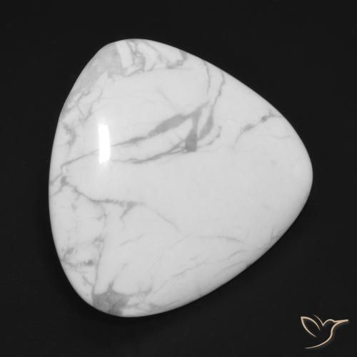 Howlite Bianco grigio naturale da 17.46 ct, Taglio a fantasia, Opaco