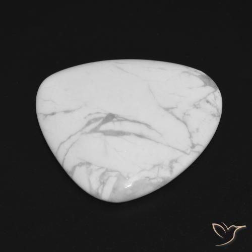 Howlite Bianco grigio naturale da 17.46 ct, Taglio a fantasia, Opaco