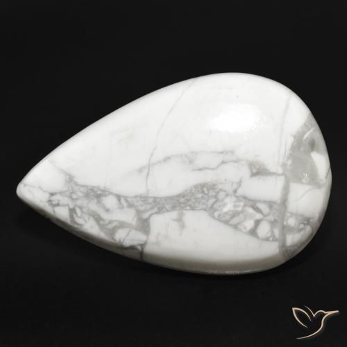 Howlite Bianco grigio naturale da 23.41 ct, Forma a pera, Opaco