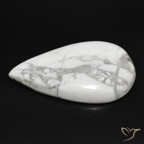Howlite Bianco grigio naturale da 23.41 ct, Forma a pera, Opaco