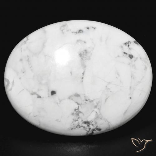 25.68ct Naturale Bianco grigio Howlite, Ovale, Opaco