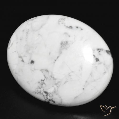 Howlite Bianco grigio naturale da 25.68 ct, Ovale, Opaco