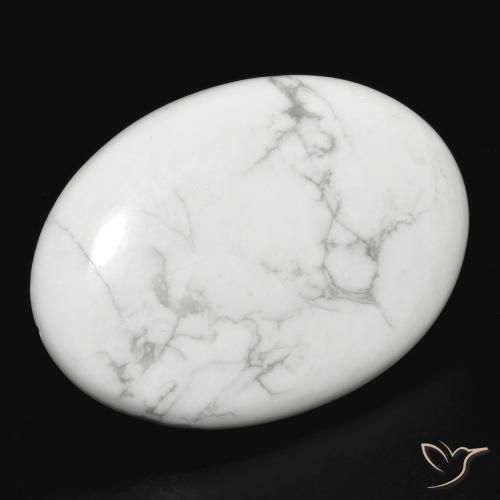 Howlite Bianco grigio naturale da 30.49 ct, Ovale, Opaco