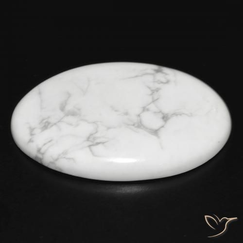 Howlite Bianco grigio naturale da 30.49 ct, Ovale, Opaco