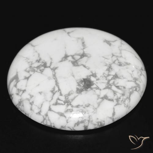 Howlite Bianco grigio naturale da 33.12 ct, Rotondo, Opaco