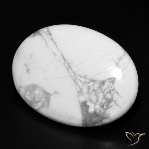 Howlite Bianco grigio naturale da 26.16 ct, Ovale, Opaco