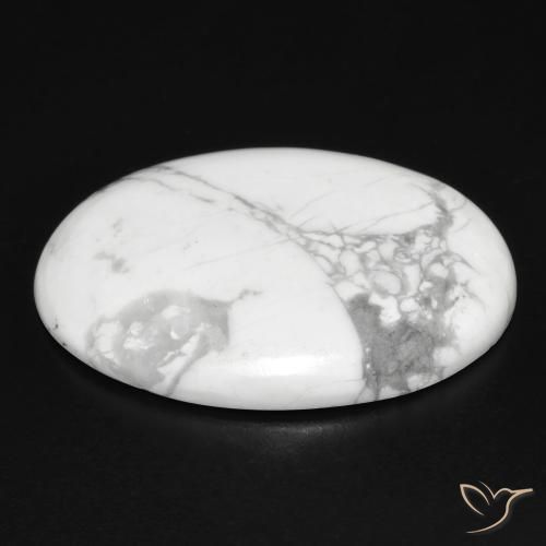 Howlite Bianco grigio naturale da 26.16 ct, Ovale, Opaco