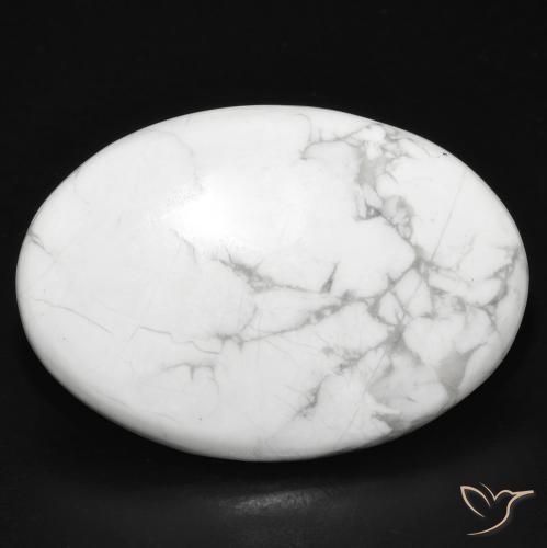 31.08ct Naturale Bianco grigio Howlite, Ovale, Opaco