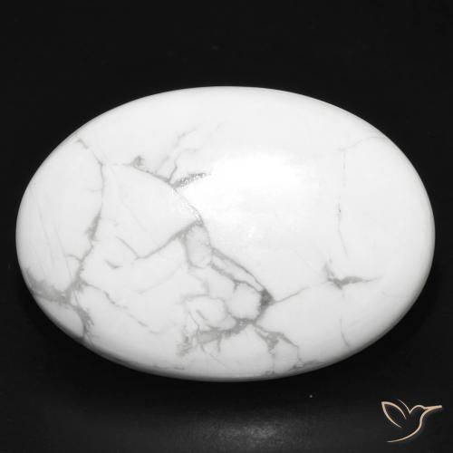 32.88ct Naturale Bianco grigio Howlite, Ovale, Opaco
