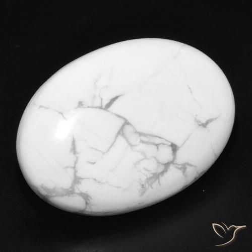Howlite Bianco grigio naturale da 32.88 ct, Ovale, Opaco
