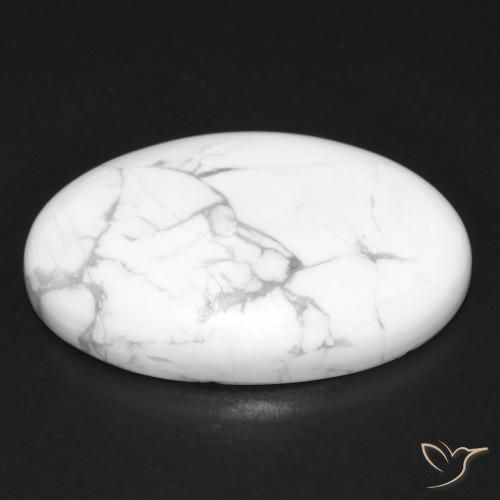 Howlite Bianco grigio naturale da 32.88 ct, Ovale, Opaco