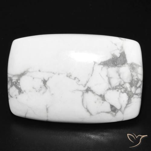 23.93ct Naturale Bianco grigio Howlite, Cuscino, Opaco