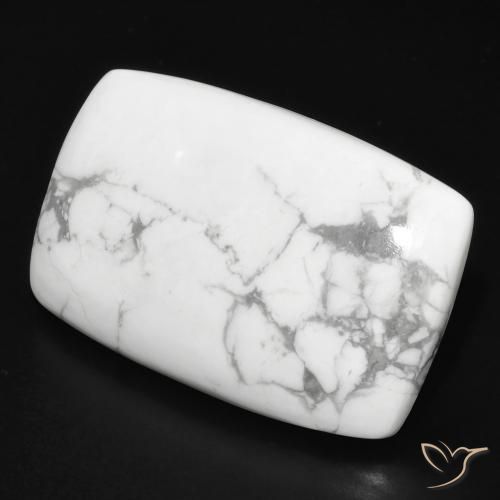 Howlite Bianco grigio naturale da 23.93 ct, Cuscino, Opaco