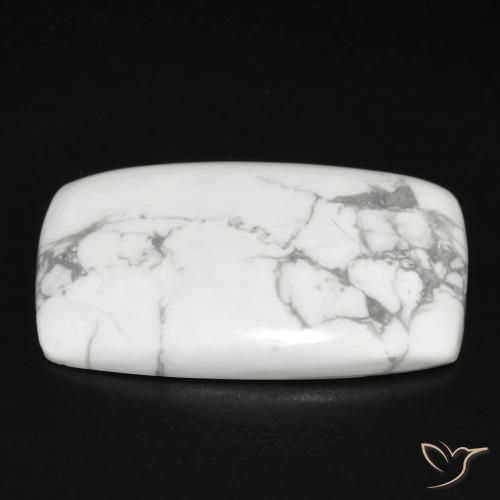 Howlite Bianco grigio naturale da 23.93 ct, Cuscino, Opaco