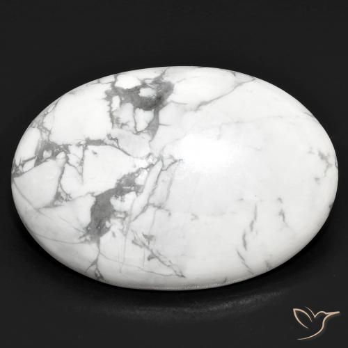 Howlite Bianco grigio naturale da 25.08 ct, Ovale, Opaco
