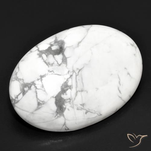 Howlite Bianco grigio naturale da 25.08 ct, Ovale, Opaco