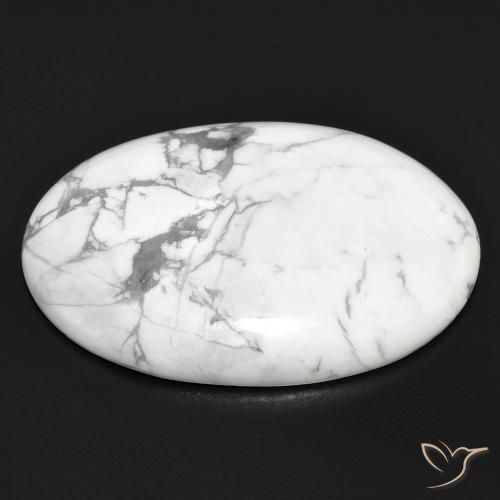 Howlite Bianco grigio naturale da 25.08 ct, Ovale, Opaco