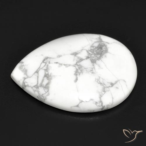 Howlite Bianco grigio naturale da 14.46 ct, Forma a pera, Opaco