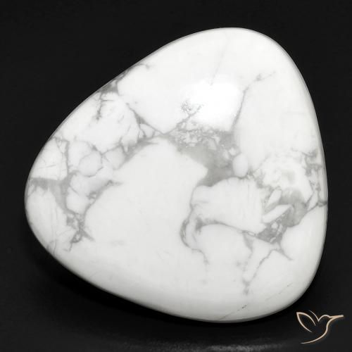27.72ct Naturale Bianco grigio Howlite, Taglio trillion, Opaco